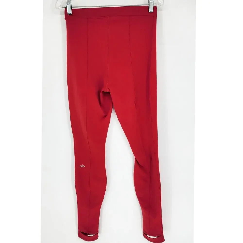 Alo Yoga High Waist Stirrup Leggings – NWOT – Classic Red – Size M
